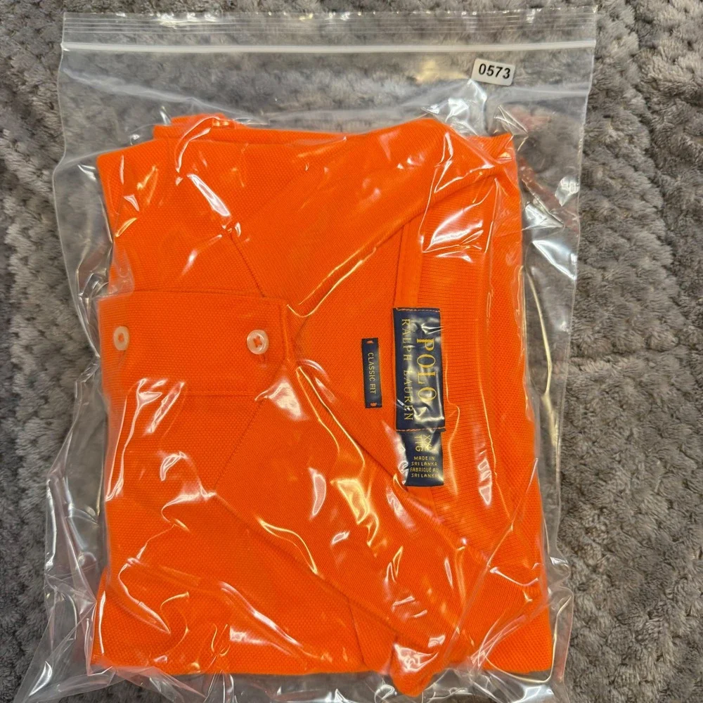 Polo Ralph Lauren Mens XXL Orange Big Pony Crest Classic Fit Polo Shirt - Picture 8 of 8